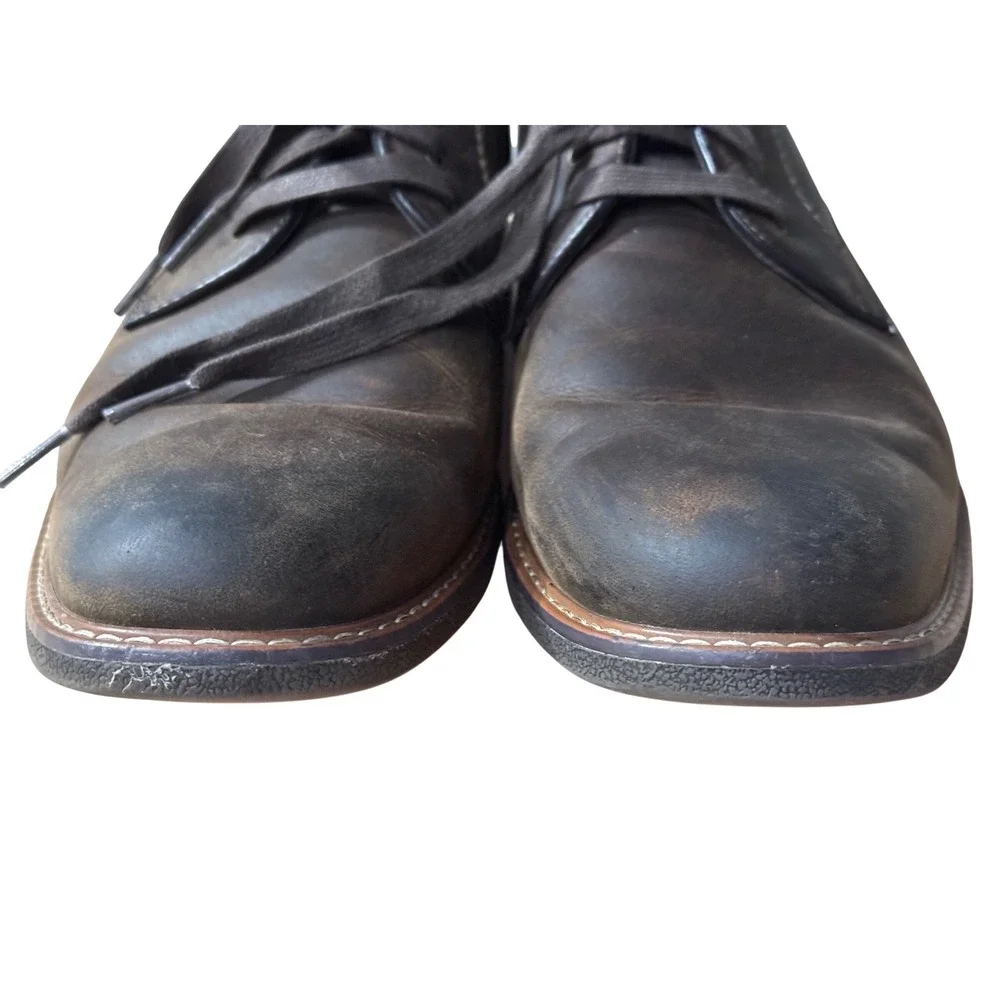 G H Bass Mens Dark Brown Leather Oxford Lace Up Dress Shoes Size 12M‎